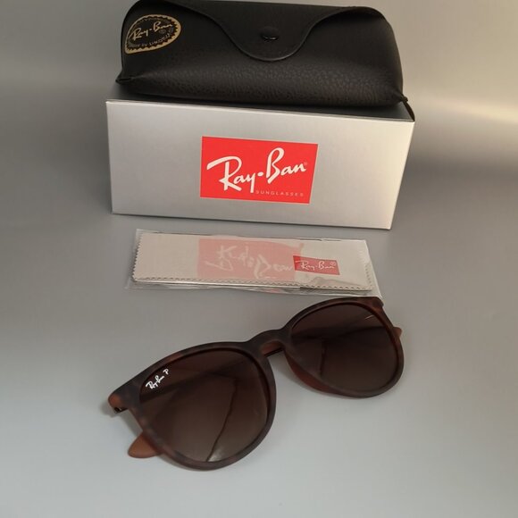 NEW Ray-Ban RB4171 ERIKA Polarized Brown Gradient Lens 54-18 Tortoise Frame - Picture 1 of 8